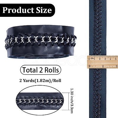 2 Yards Flat PU Imitation Leather Cords OCOR-CL0001-08B-1