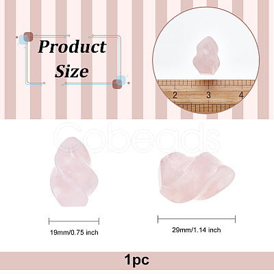 Torch Natural Rose Quartz Display Decorations DJEW-WH0042-08A-03-1