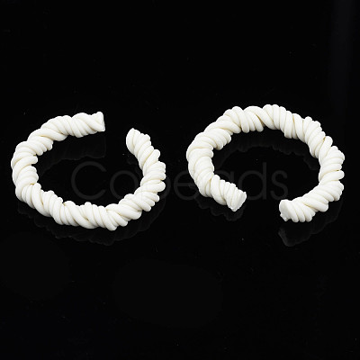 Polymer Clay Twist Rope Open Ring CLAY-N010-031-01-1