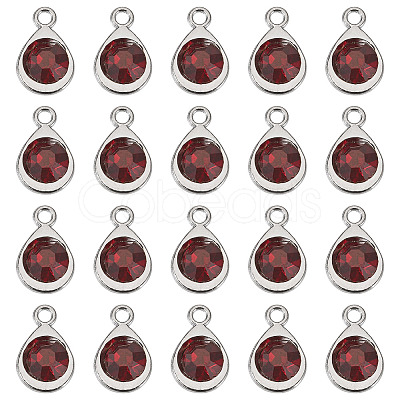 20Pcs Faceted Glass Charms RGLA-TADJ0001-01A-1