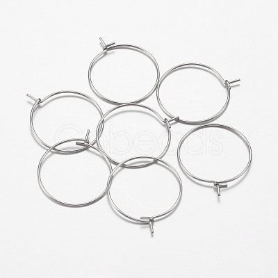 316 Surgical Stainless Steel Hoop Earrings Findings X-STAS-F149-32P-E-1