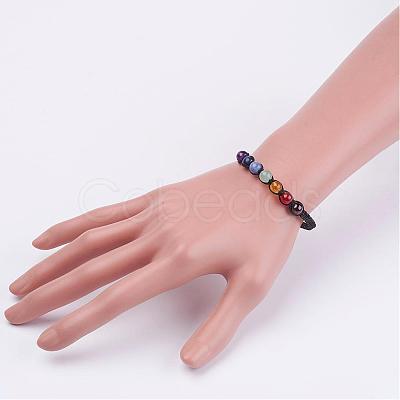 Natural Gemstone Beads Braided Bracelets BJEW-JB02949-1