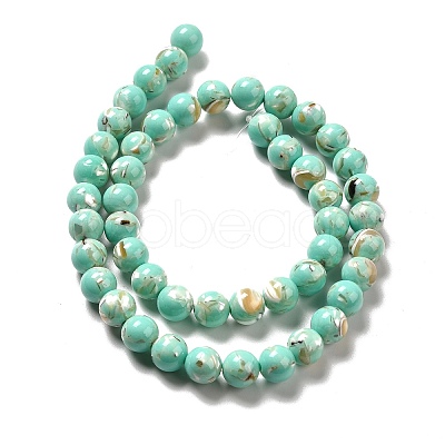 Synthetic Turquoise and Sea Shell Assembled Beads Strands G-D482-01E-08-1