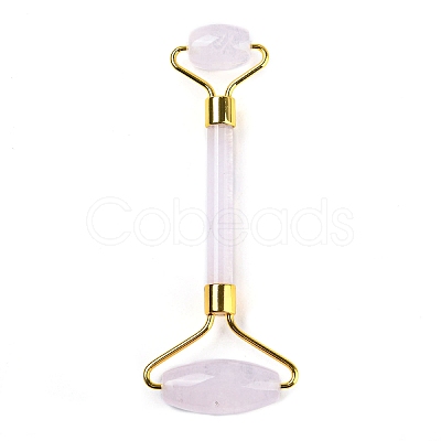 Cherry Quartz Glass Brass Face Massager MRMJ-G009-09G-1
