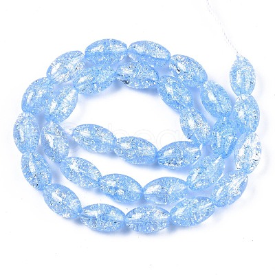 Transparent Crackle Glass Beads Strands GLAA-S192-B-010C-1