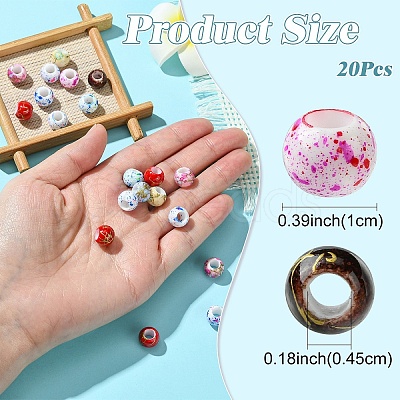20Pcs Acrylic European Beads OPDL-YW0001-04A-1