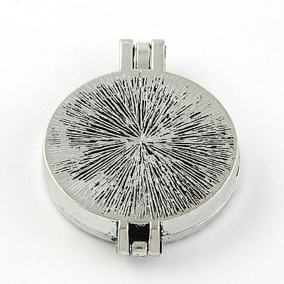 Rack Plating Hollow Brass Diffuser Locket Pendants KK-S666-AS-1