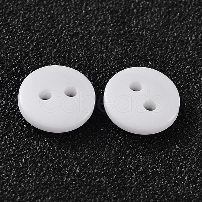 2-Hole Flat Round Resin Sewing Buttons for Costume Design BUTT-E119-14L-19-1