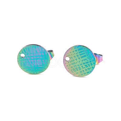Ion Plating(IP) 304 Stainless Steel Ear Stud Findings STAS-O119-14C-M-1