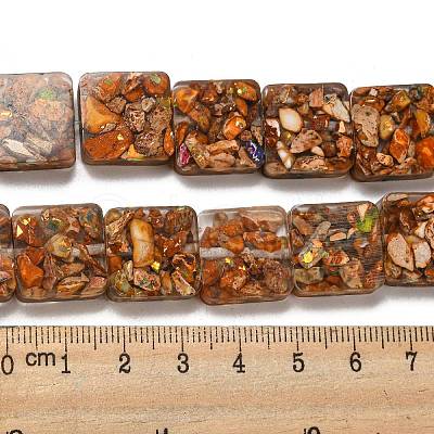 Dyed Natural Imperial Jasper with Resin Beads Strands G-G083-C04-01-1