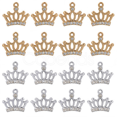 40Pcs 2 Colors Alloy Crystal Rhinestone Pendants FIND-SC0016-45-1