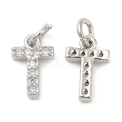 Brass Micro Pave Grade AAA Cubic Zirconia Charms ZIRC-P067-11P-T-NR-1