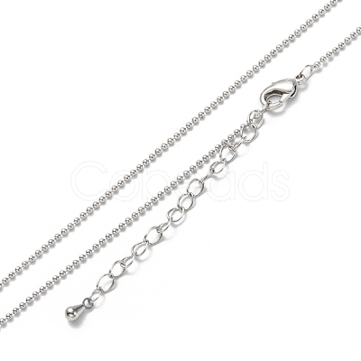Brass Ball Chain Necklaces NJEW-K123-02P-1