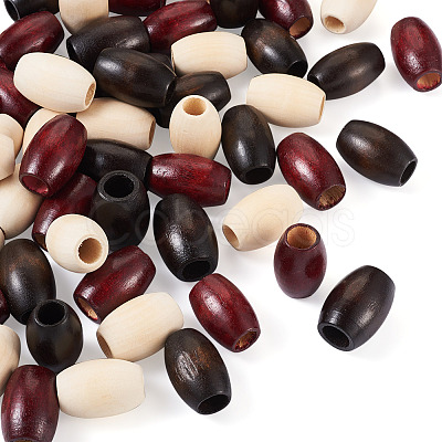 60Pcs 3 Colors Wooden Beads WOOD-CD0001-12-1