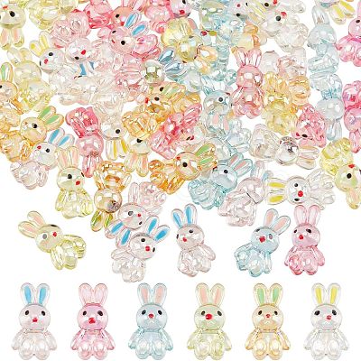 72Pcs 6 Colors Transparent Acrylic Beads MACR-FH0001-10-1