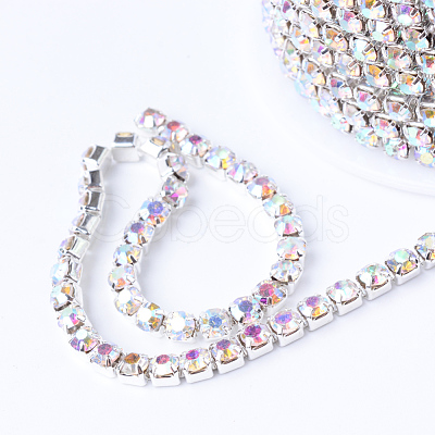 Brass Rhinestone Strass Chains CHC-T001-SS8-02S-1