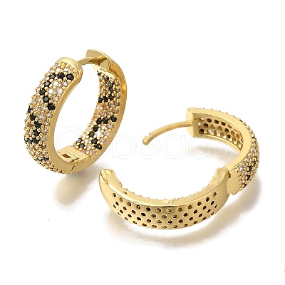 Rack Plating Brass Micro Pave Cubic Zirconia Hoop Earrings EJEW-H016-18G-1