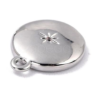 Brass Micro Pave Cubic Zirconia Charms ZIRC-I054-13P-03-1
