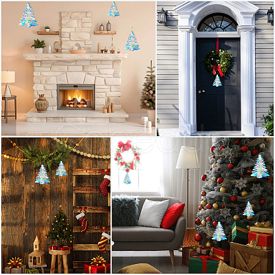 3Pcs 3 Styles Plastic Christmas Tree Pendant Decorations DIY-GF0011-69-1