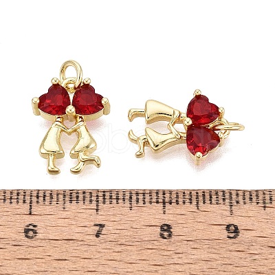 Valentine's Day Brass Micro Pave Cubic Zirconia Pendants KK-Q072-04G-1
