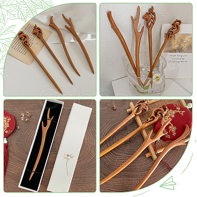 Peach Wood Hair Stick Findings MAK-WH0012-01-1