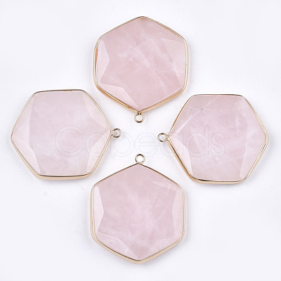 Natural Rose Quartz Pendants G-T112-19F-1