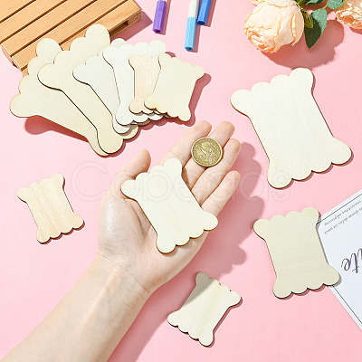 60Pcs 3 Styles Unfinished Wood Cutouts for Craft Supplies DIY-SC0031-11B-1