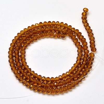 Faceted Rondelle Transparent Glass Beads Strands EGLA-J134-3x2mm-B12-1