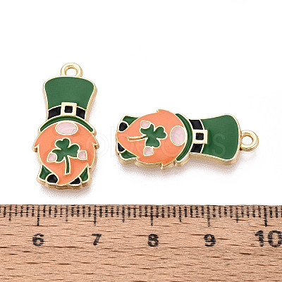 Saint Patrick's Day Alloy Enamel Pendants ENAM-T024-37A-G-1