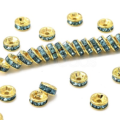 Brass Rhinestone Spacer Beads RB-A014-Z6mm-03G-1