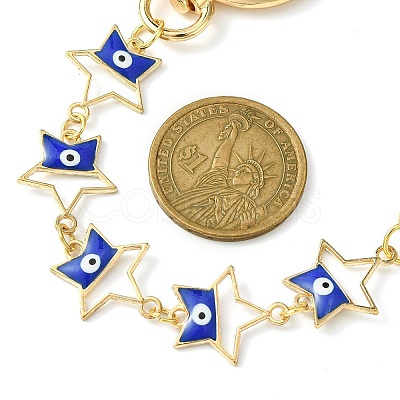 Alloy Evil Eye Enamel Link Bag Extender Chains AJEW-BA00132-04-1