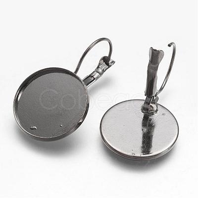 Brass Leverback Earring Settings KK-H024-B-1