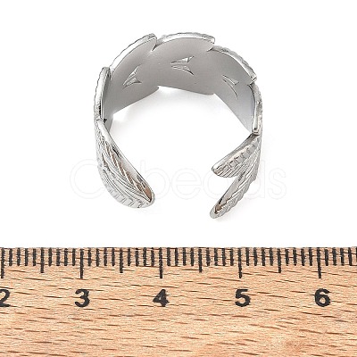 Leaf 304 Stainless Steel Finger Rings Components SA-CBA45D5-15P-1
