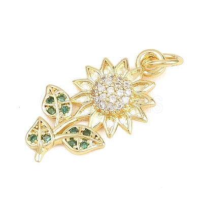 Valentine's Day Brass Micro Pave Cubic Zirconia Pendants KK-D258-07G-05-1