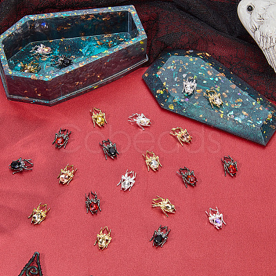 36Pcs 9 Colors Alloy Rhinestone Cabochons FIND-SP0004-45-1