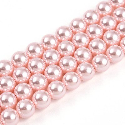 Baking Paint Pearlized Glass Pearl Bead Strands HY-N002-8mm-A10-1