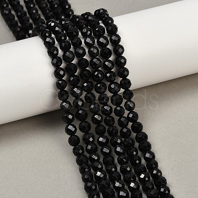 Natural Black Tourmaline Beads Strands LS-G-G927-46-1