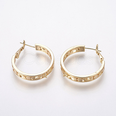 Brass Hoop Earrings KK-L176-10G-1