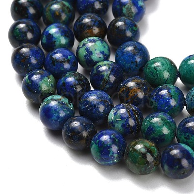 Natural Azurite Beads Strands G-Z110-C02-6mm-1
