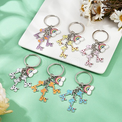 Giraffe Alloy Enamel Keychain KEYC-YW00169-01-1