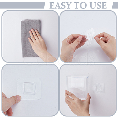 8Pcs Transparent PS Plastic Wall Mounted Display Stands ODIS-GO0001-05-1