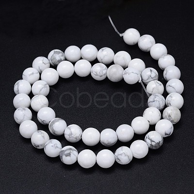 Round Natural Howlite Bead Strands LS-G-F222-14-10mm-1