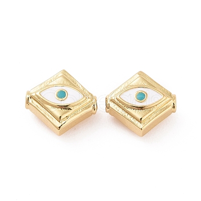 Brass Enamel Beads KK-L189-19G-1