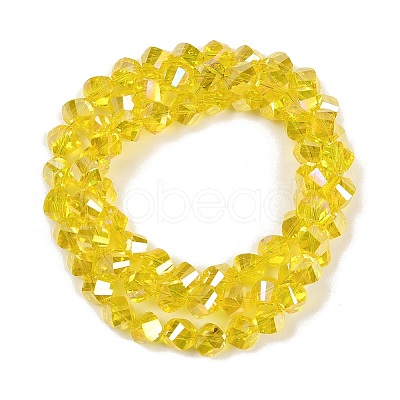 Electroplate Transparent Glass Beads Strands EGLA-B011-02A-AB02-1