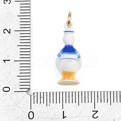 304 Stainless Steel Enamel Pendants STAS-F358-01G-11-1