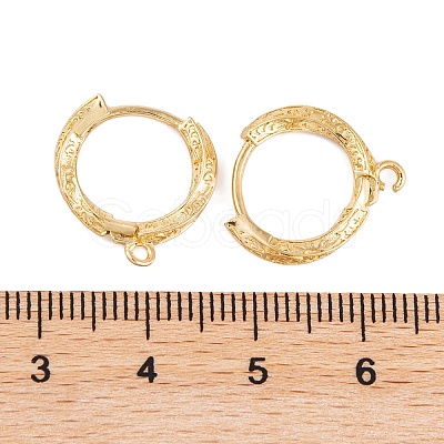 Rack Plating Brass Hoop Earring Findings KK-S374-03G-1