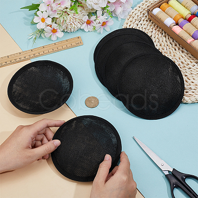 10Pcs Imitation Hemp Round Fascinator Hat Base for Millinery AJEW-BC0009-73-1