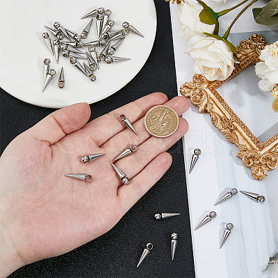 40Pcs 201 Stainless Steel Pendants STAS-DC0016-82-1