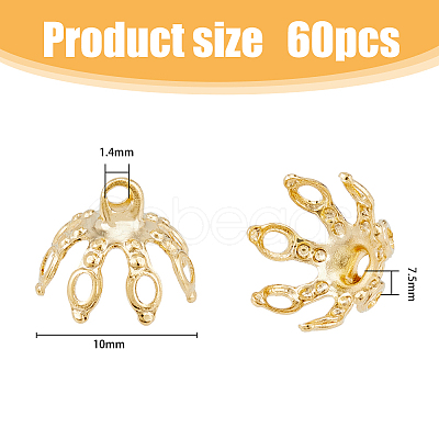 60Pcs Brass Bead Cap Pendant Bails KK-HY0003-04-1