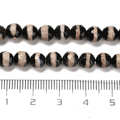 Natural Tibetan Striped Pattern dZi Agate Beads Strands G-B079-B01-01-1